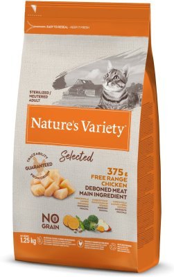 Nature´s variety selected pro kastrované kočky s kuřecím 1,25kg