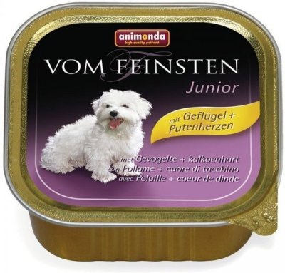 Animonda Vom Feinsten Junior paštika pro psy drůbeží+krůtí srdce 150g