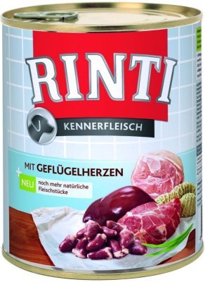 Finnern Rinti konzerva pro psy drůbeží srdce 800g