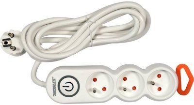 Kabel prodlužovací kancelářský 3m 3 zásuvky Sthor TO-72351