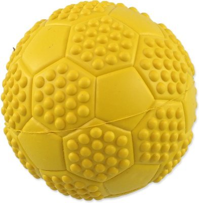 Hračka Dog Fantasy míček fotbal s bodlinami pískací mix barev 7cm