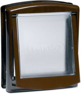Dvířka PetSafe plastová s transparentním flapem hnědá, výřez 18,5x15,8cm