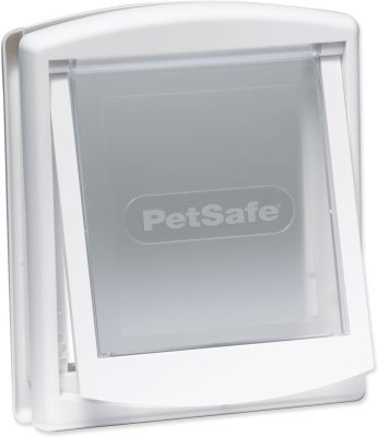 Dvířka PetSafe plastová s transparentním flapem bílá, výřez 18,5x15,8cm