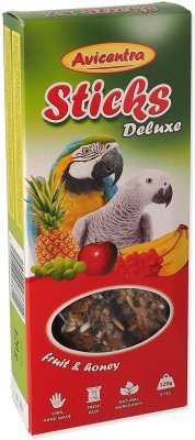 Tyčinka Avicentra Deluxe velký papoušek, s ovocem a medem 2ks