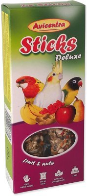 Tyčinka Avicentra Deluxe malý papoušek, s ovocem a ořechy 2ks