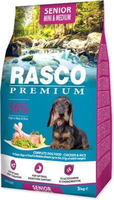Krmivo Rasco Premium Senior Mini & Medium kuře s rýží 3kg