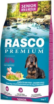 Krmivo Rasco Premium Senior Mini & Medium kuře s rýží 1kg