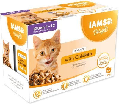 Kapsička IAMS Delights Kitten kuře v omáčce multipack 1020g (12x85gr)