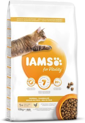 Krmivo IAMS Cat Adult/Senior Hairball Chicken 10kg