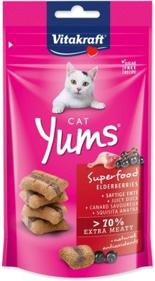 Pochoutka Vitakraft Cat Yums Superfood kachna s bezinkou 40g