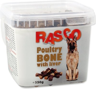 Pochoutka Rasco drůbeží kost s játry 2,5cm 550g