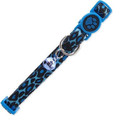 Obojek Active Cat nylon XS leopard modrý 1x19-31cm