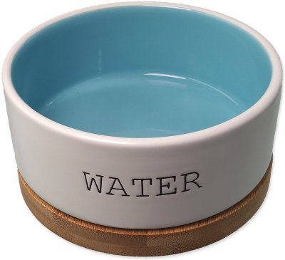 Miska Dog Fantasy keramická WATER bílá/modrá s podtáckem 13x5,5cm, 400ml