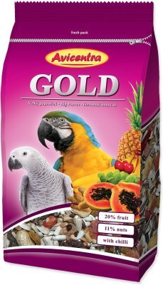 Krmivo Avicentra Gold velký papoušek 850g