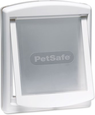 Dvířka PetSafe plastová s transparentním flapem bílá, výřez 28,1x23,7cm