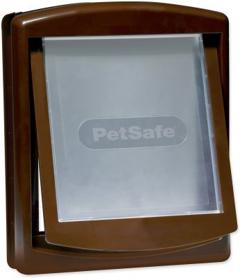 Dvířka PetSafe plastová s transparentním flapem hnědá, výřez 28,1x23,7cm