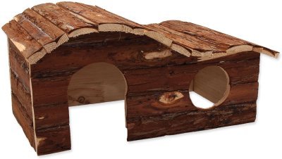 Domek Small Animals Kaskada dřevěný s kůrou 43x28x22cm