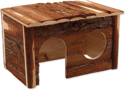 Domek Small Animals dřevěný s kůrou 28x18x16cm