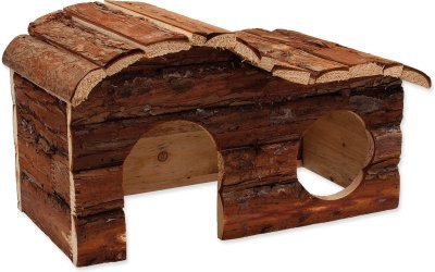 Domek Small Animals Kaskada dřevěný s kůrou 31x19x19cm