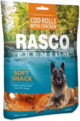 Pochoutka Rasco Premium treska obalená kuřecím, rolky 230g
