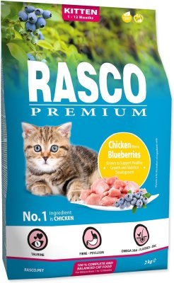 Krmivo Rasco Premium Kitten kuře s borůvkou 2kg