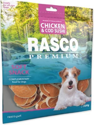 Pochoutka Rasco Premium kuře a treska, sushi 500g