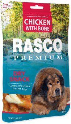 Pochoutka Rasco Premium kuřecím obalené kosti 80g