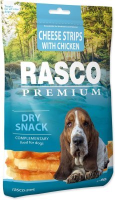 Pochoutka Rasco Premium kuřecím obalené sýrové proužky 80g