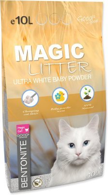 Kočkolit Magic Litter Bentonite Ultra White Baby Powder 10L/9kg