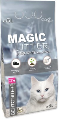 Kočkolit Magic Litter Bentonite Ultra White with Carbon 5L/4,4kg