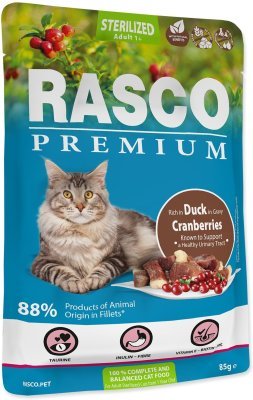 Kapsička Rasco Premium Sterilized kachna s brusinkou 85g