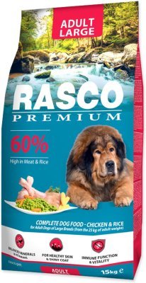 Krmivo Rasco Premium Adult Large kuře s rýží 15kg
