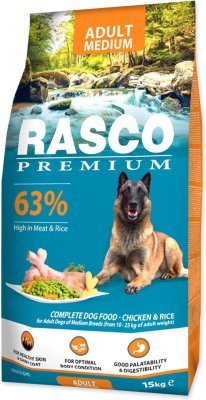 Krmivo Rasco Premium Adult Medium kuře s rýží 15kg