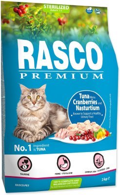Krmivo Rasco Premium Sterilized tuňák s brusinkou a lichořeřišnicí 2kg
