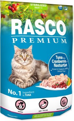Krmivo Rasco Premium Sterilized tuňák s brusinkou a lichořeřišnicí 0,4kg