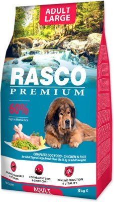 Krmivo Rasco Premium Adult Large kuře s rýží 3kg