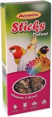 Tyčinka Avicentra Deluxe malý papoušek, s vitamíny a medem 2ks