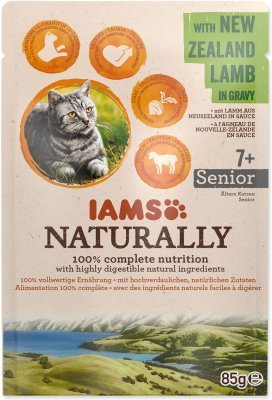 Kapsička IAMS Naturally Senior jehněčí v omáčce 85g