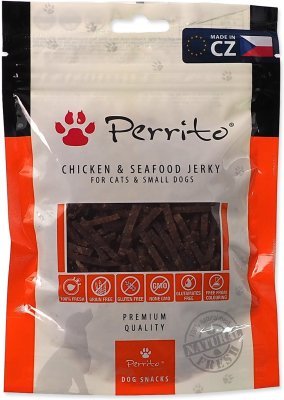Pochoutka Perrito kuře a mořské plody, jerky 100g