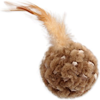 Hračka Magic Cat míček žinylkový s pírky a catnip mix 14cm