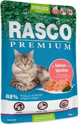 Kapsička Rasco Premium Sterilized losos se spirulinou 85g
