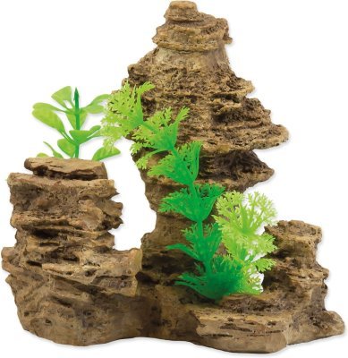 Dekorace Aqua Excellent Skála s rostlinou 14x10,5x13cm