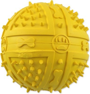 Hračka Dog Fantasy míček s bodlinami pískací mix barev 9cm