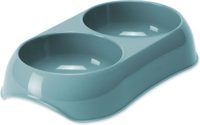 Dvojmiska Magic Cat plast modrá 2x200ml