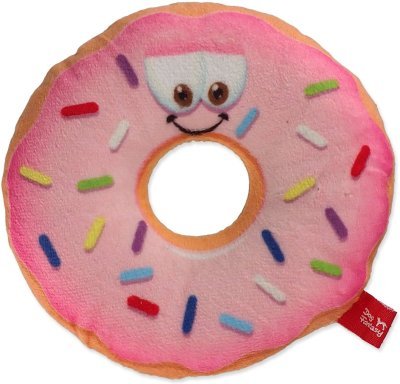 Hračka Dog Fantasy donut s obličejem růžový 12cm