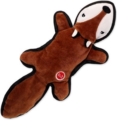 Hračka Dog Fantasy Recycled Toy liška pískací se šustícím ocasem 39cm