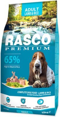 Krmivo Rasco Premium Adult jehněči s rýží 15kg