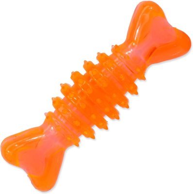 Hračka Dog Fantasy kost válec gumová oranžová 12cm