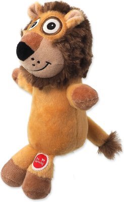 Hračka Dog Fantasy Silent Squeak lev oranžový 23cm