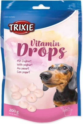 Pochoutka Trixie Dropsy vitaminové s jogurtem 200g